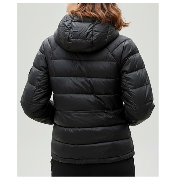 ATHLETA Aire Puffer Hooded Jacket, Black, Medium - Picture 3 of 14